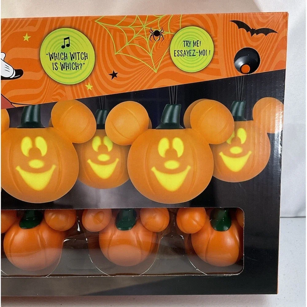 Disney Mickey Halloween Emoteglow Pumpkin Projection Singing String Lights